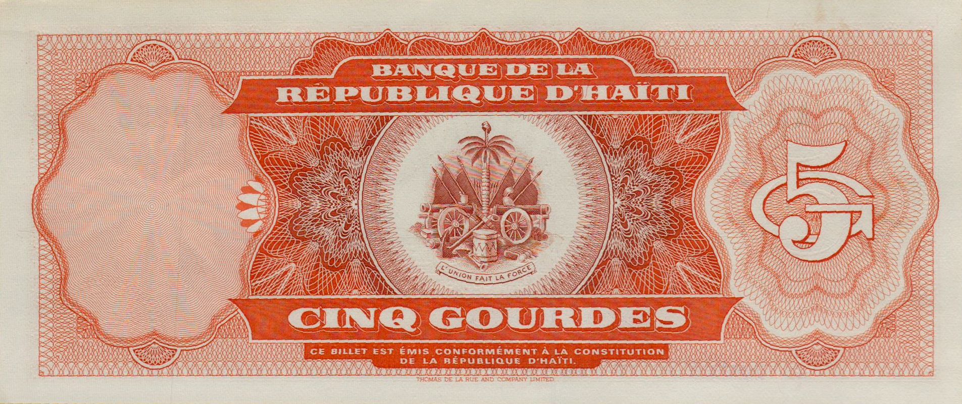 Haiti 5 1992 UNC P-261